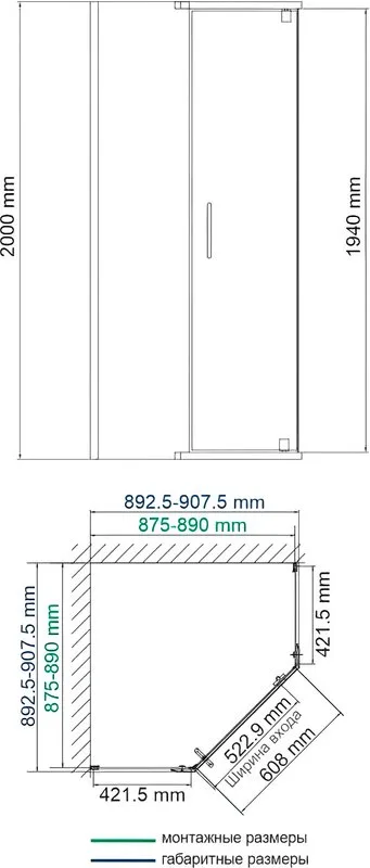 Душевой уголок Wasserkraft Wiese 84P 11 90х90 см, профиль матовый черный, стекло прозрачное Sancos — официальный сайт
