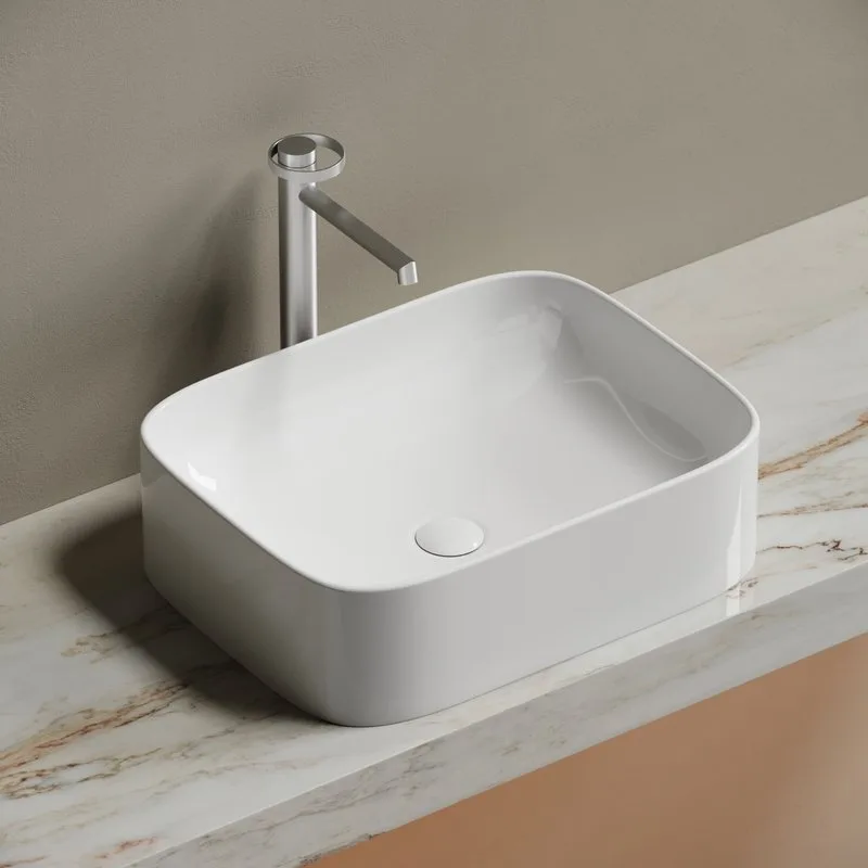 Накладная раковина Ceramicanova Element CN6052 белая глянцевая Sancos — официальный сайт