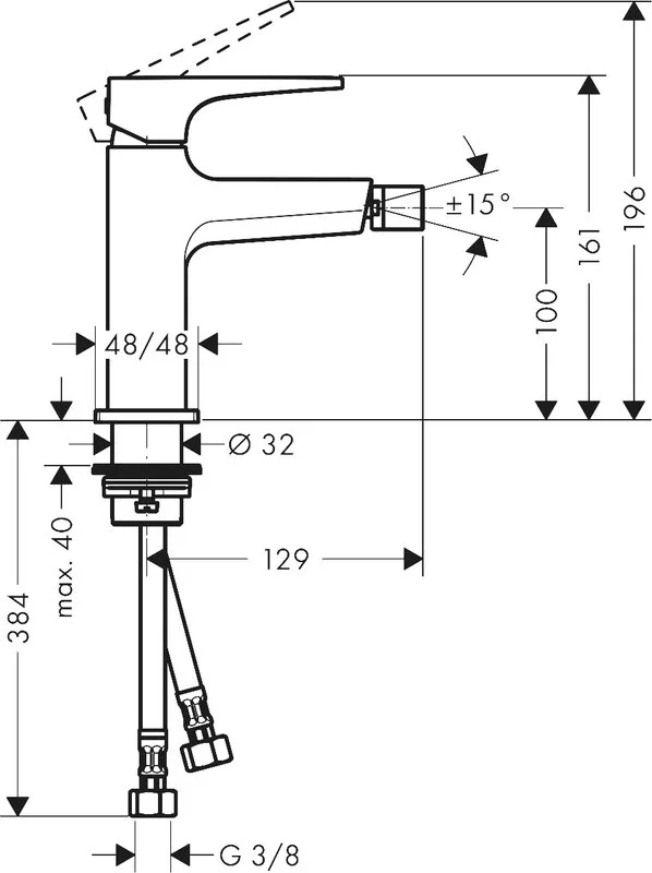 Смеситель для биде Hansgrohe Metropol 32520140 с донным клапаном Push-Open Sancos — официальный сайт