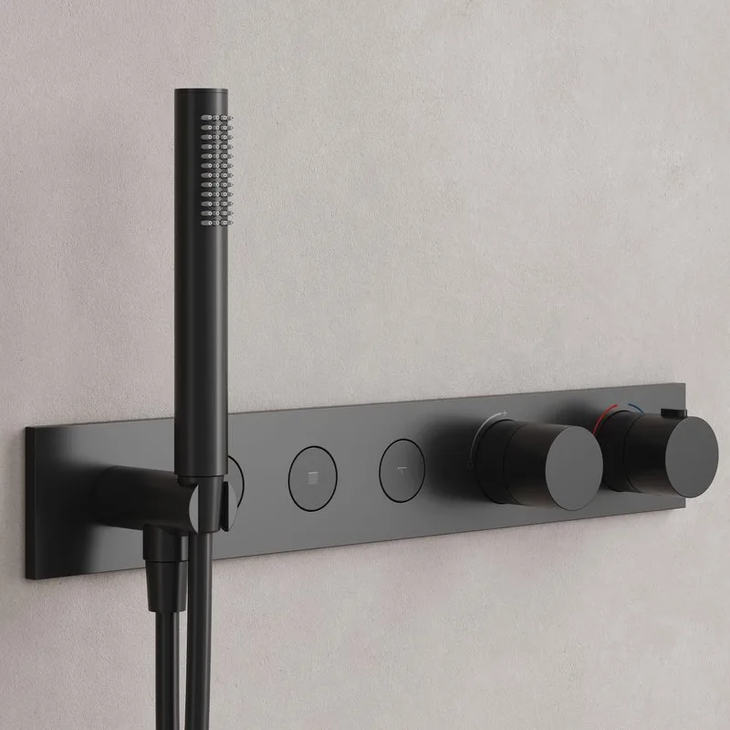 Душевой комплект Sancos Linn SC9023MB С ВНУТРЕННЕЙ ЧАСТЬЮ, черный матовый Sancos — официальный сайт