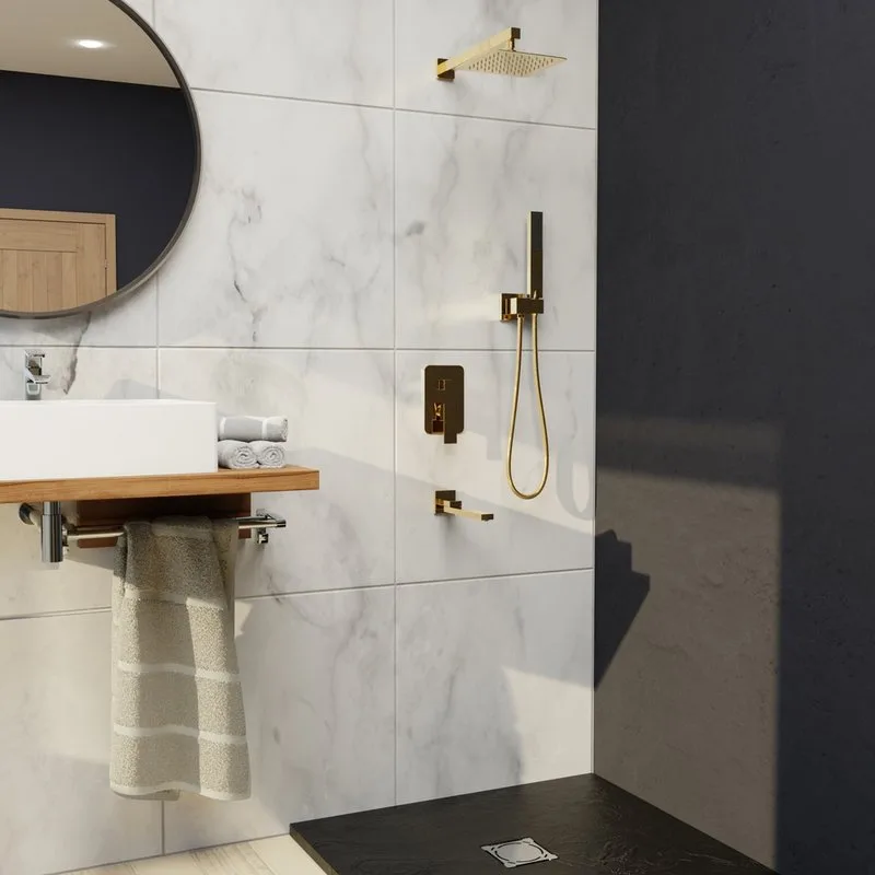 Душевой комплект RGW Shower Panels SP-56G, С ВНУТРЕННЕЙ ЧАСТЬЮ, золото Sancos — официальный сайт