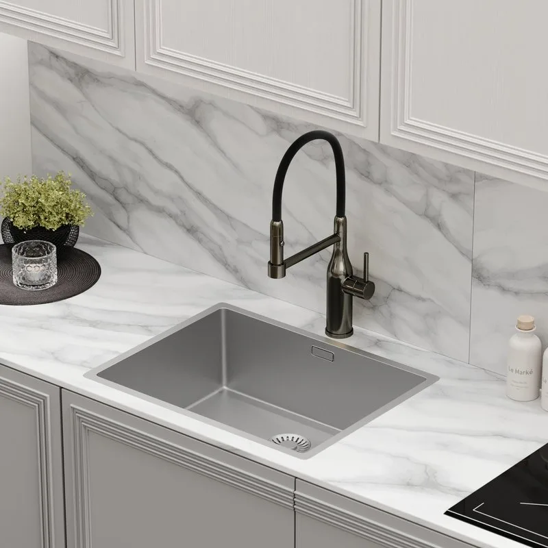 Смеситель для кухни Sancos Pride SC4011GG с гибким изливом, вороненая сталь Sancos — официальный сайт