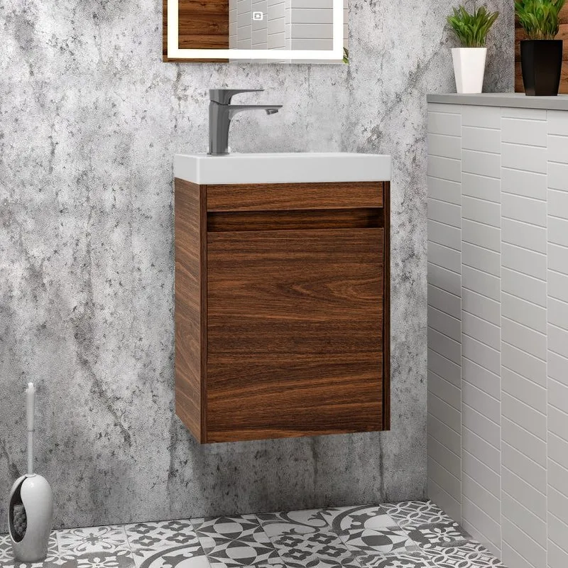 Тумба под раковину без столешницы Art&Max Family-M 40 подвесная, bourbon oak, с дверцей Sancos — официальный сайт