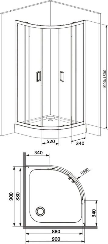 Душевой уголок Damixa Skyline DX35WG-301-090MT Sancos — официальный сайт