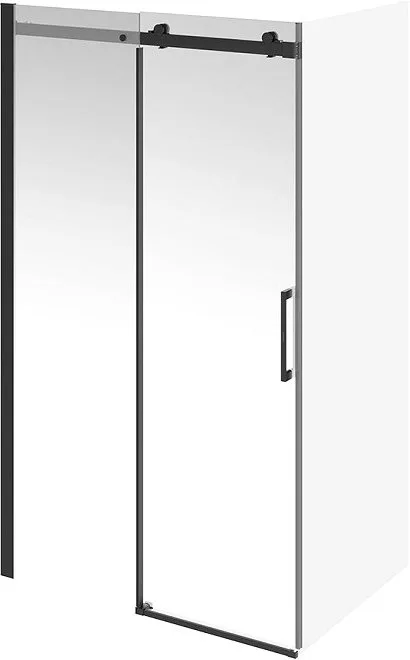 Душевая дверь в нишу KERAMA MARAZZI Cristallo CT.120.SD.BLK.M 120 см, профиль черный матовый, стекло Sancos — официальный сайт