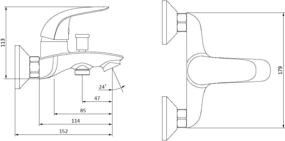 Смеситель для ванны с душем Damixa Eclipse 311000001 Sancos — официальный сайт