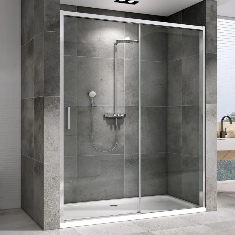 Душевая дверь в нишу Abber Komfort AG93120 120 см, профиль хром, стекло прозрачное Sancos — официальный сайт