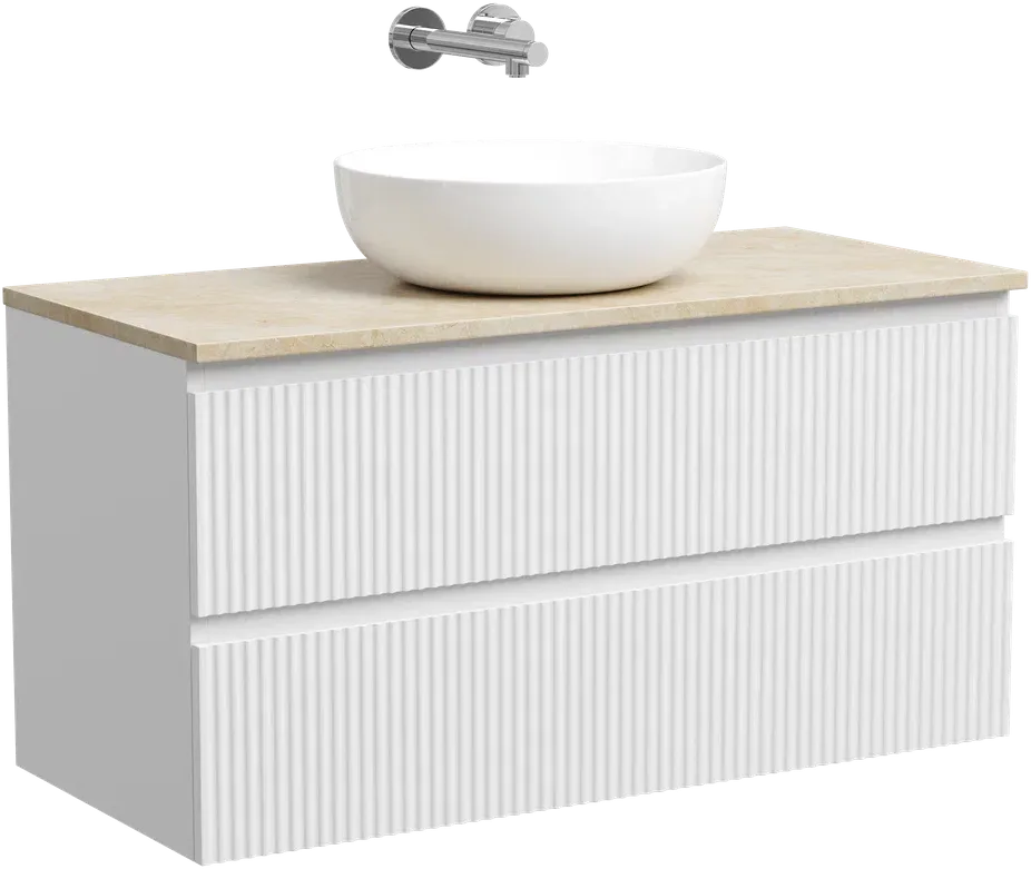 Тумба с раковиной Sancos Snob R 100 см, bianco, столешница бежевая, раковина CN5024 Sancos — официальный сайт
