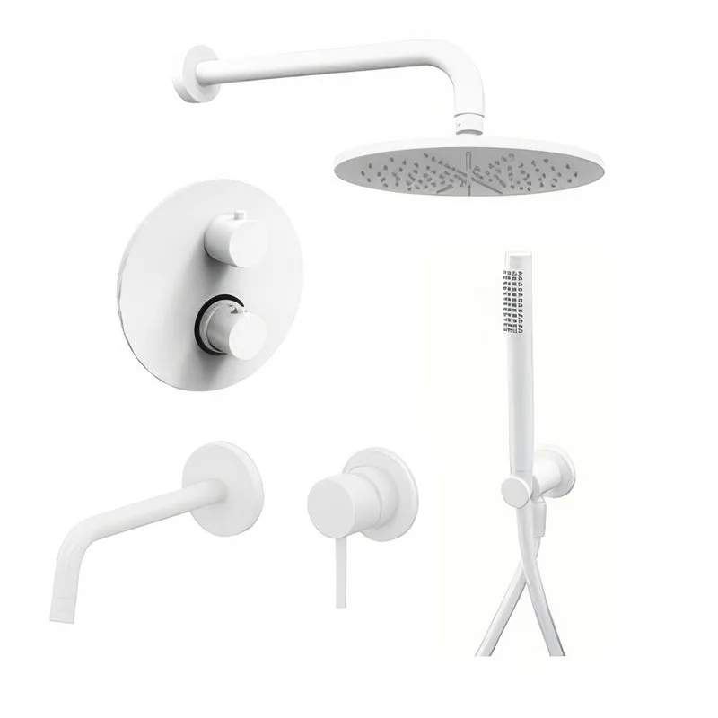 Комплект для ванной Paffoni Light KITLIQ018BO006 С ВНУТРЕННЕЙ ЧАСТЬЮ, белый матовый Sancos — официальный сайт