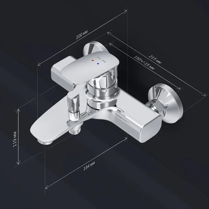 Смеситель для ванны с душем AM.PM Spirit V2.1 F71A10000 Sancos — официальный сайт