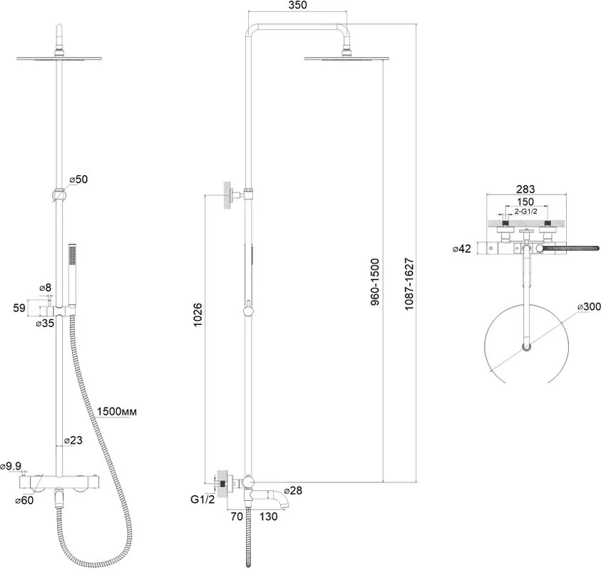 Душевая стойка WHITECROSS Y Y1234CR, хром Sancos — официальный сайт