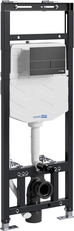 Система инсталляции для унитазов Wasserkraft Alme 15TLT.010.ME.MB04, с кнопкой смыва матовой черной Sancos — официальный сайт