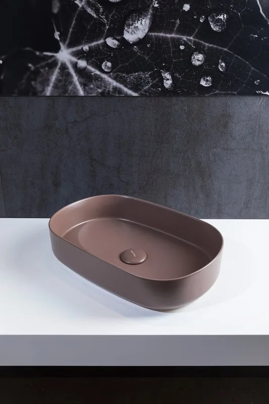 Накладная раковина Allen Brau Fantasy Oval 55x36, коричневая Sancos — официальный сайт