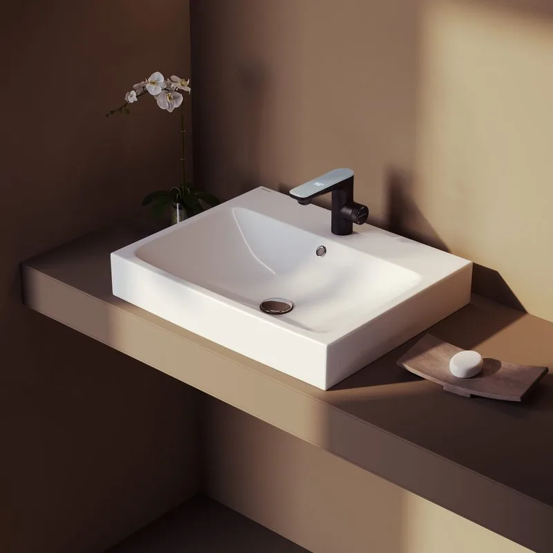 Раковина Berges Strati 61x48, глянцевая белая Sancos — официальный сайт