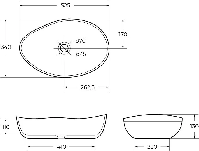 Накладная раковина BelBagno BB1362 53 Sancos — официальный сайт