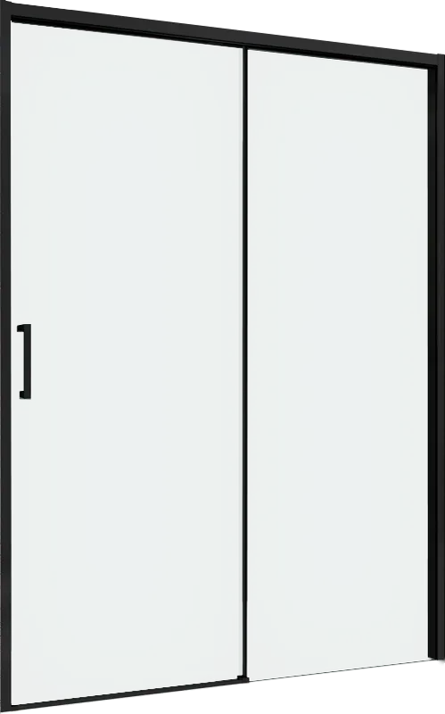 Душевая дверь в нишу Abber Komfort AG93130B 130 см, профиль черный, стекло прозрачное Sancos — официальный сайт