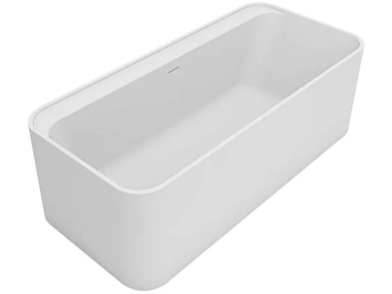 Ванна из искусственного камня Uni-Flo Kube 170x78 см, отдельностоящая белая матовая Sancos — официальный сайт