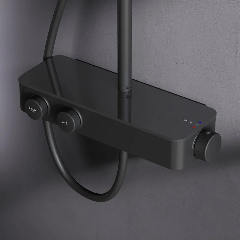 Душевая стойка AM.PM Inspire V2.0 F0750A422, с термостатом, черная Sancos — официальный сайт