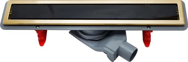 Душевой трап (лоток) Pestan Confluo Premium Gold Black Glass Line Confluo Premium Gold Black Glass L Sancos — Оригинал