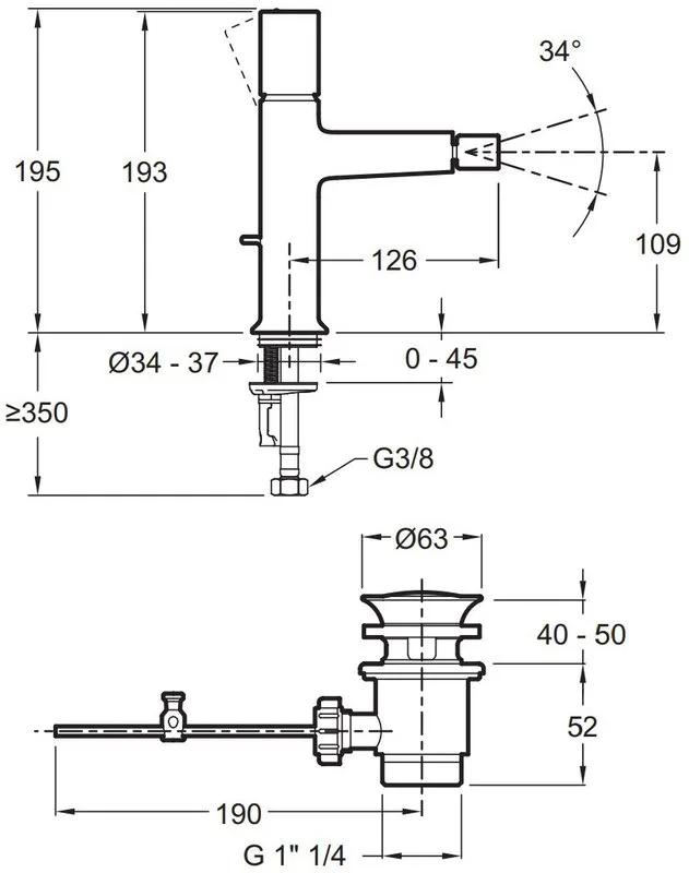 Смеситель для биде Jacob Delafon Rivoli E24167-CP Sancos — официальный сайт