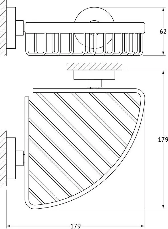 Полка Artwelle Harmonie HAR 020 угловая, 18 см Sancos — официальный сайт