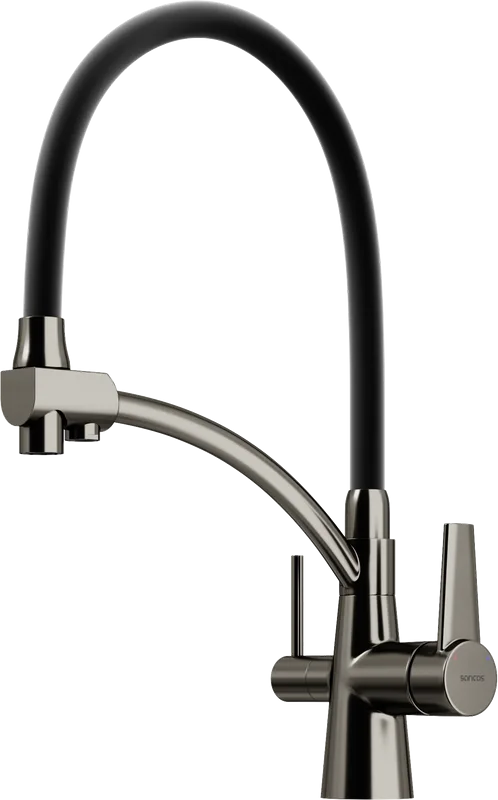 Смеситель для кухни Sancos Eri SC4001GG с гибким изливом, вороненая сталь Sancos — официальный сайт