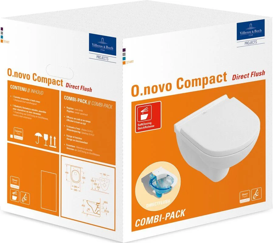 Унитаз подвесной Villeroy & Boch O.Novo O.novo 5688HR01 Sancos — официальный сайт
