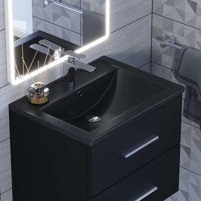 Мебельная раковина Uperwood Foster Quartz 291030054 60 см, матовая черная, космос Sancos — официальный сайт