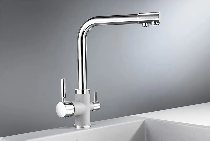 Смеситель для кухни Granula 3015, хром/алюминиум Sancos — официальный сайт