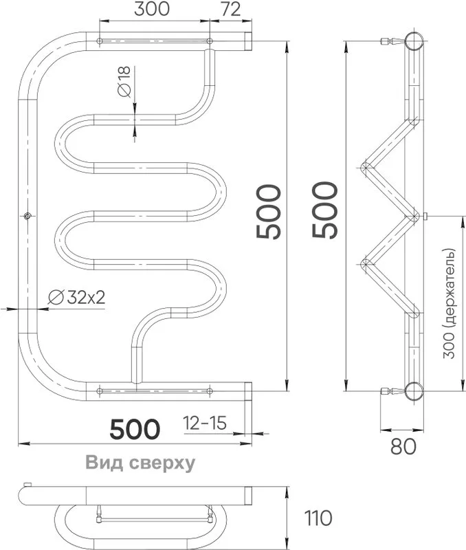 Полотенцесушитель водяной Indigo Liana FLW50-50P Sancos — официальный сайт