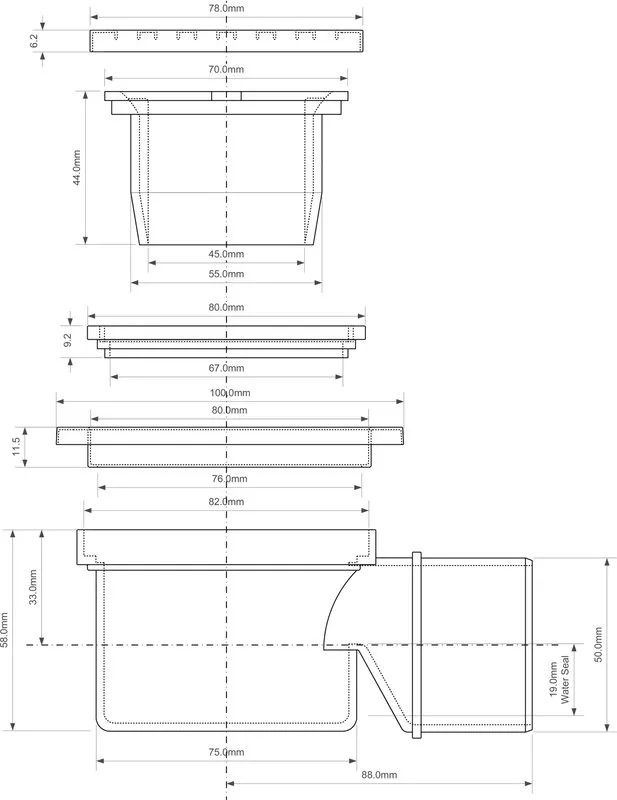 Душевой трап McAlpine MRFG4 7,8 см Sancos — официальный сайт