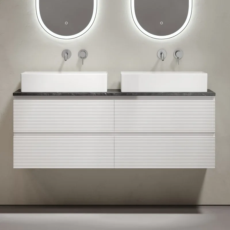 Тумба с раковиной Sancos Folk 140 bianco, столешница черный мрамор TT140A1, раковина CN6070 Sancos — официальный сайт