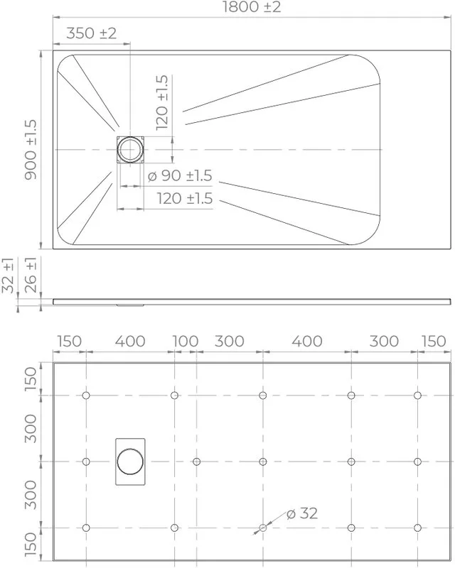 Поддон для душа RGW TSS W 180x90 Sancos — официальный сайт