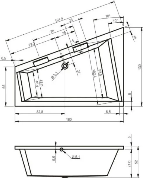 Акриловая ванна Riho Doppio B034001005 L без опоры 180x130 см, угловая, левая, встраиваемая, белая Sancos — официальный сайт