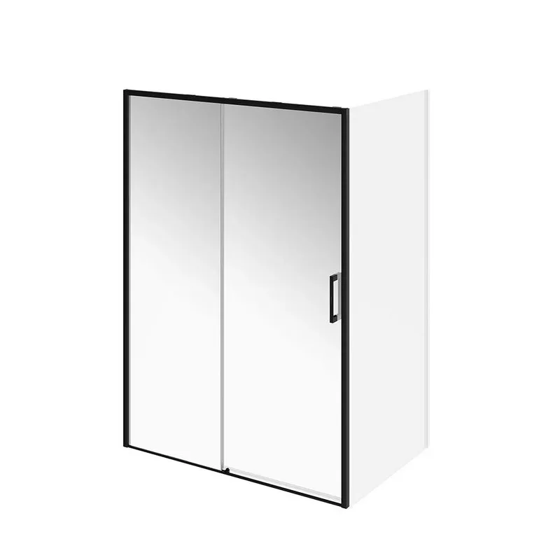 Душевая дверь в нишу KERAMA MARAZZI Lindo LN.140.SD.BLK.M профиль черный матовый, стекло прозрачное Sancos — официальный сайт