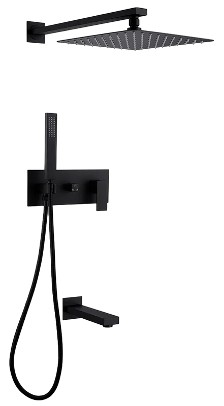 Душевой комплект Abber Daheim AF8217B, С ВНУТРЕННЕЙ ЧАСТЬЮ, черный матовый Sancos — официальный сайт