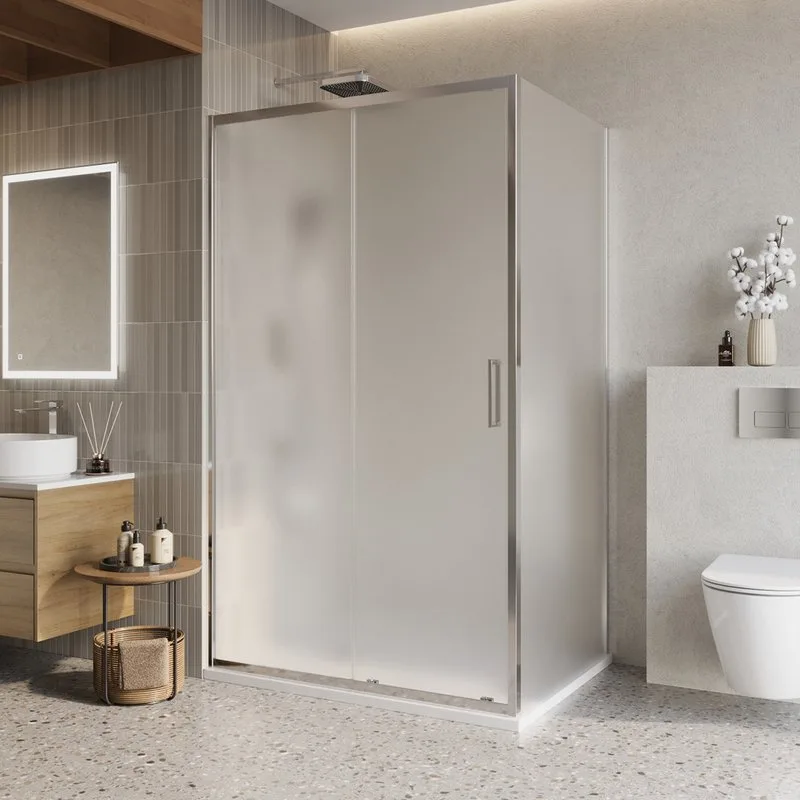 Душевой уголок BelBagno Luce AH-1-120/90-P-Cr профиль хром, стекло рифленое Sancos — официальный сайт