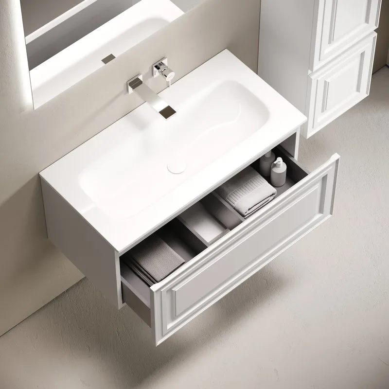 Тумба с раковиной Sancos Very 90 подвесная, bianco, раковина СN7019wx Sancos — официальный сайт