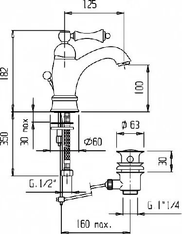 Смеситель для раковины Cezares Margot MARGOT-LSM1-A-01-Bi Sancos — официальный сайт