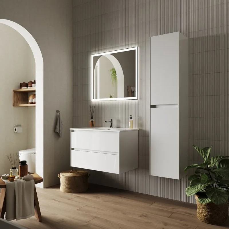 Тумба с раковиной Sancos Cento 80 см белый глянец Sancos — официальный сайт