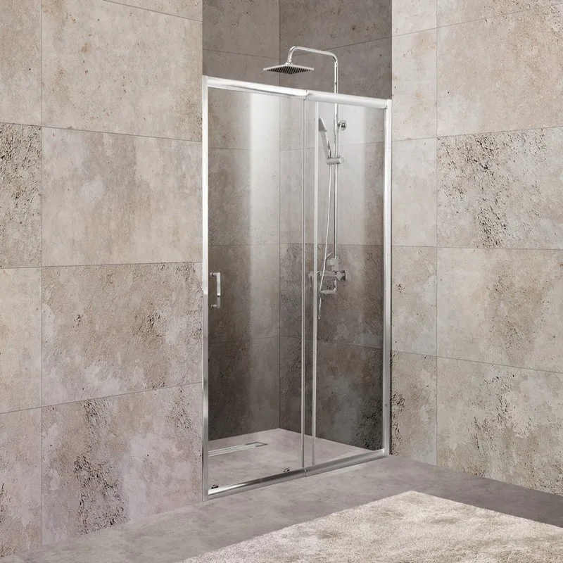 Душевая дверь в нишу BelBagno Unique BF-1-100/115-C-Cr стекло прозрачное Sancos — официальный сайт