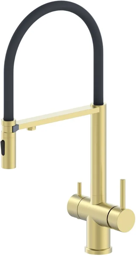 Смеситель для кухни Oliveeka K OL-458009-BG золотой матовый Sancos — официальный сайт