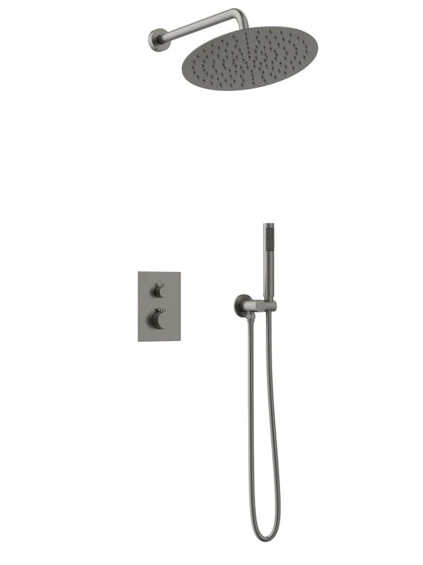 Душевой комплект ALTROBAGNO Юнион (Unione) 040409 GM С ВНУТРЕННЕЙ ЧАСТЬЮ, оружейная сталь Sancos — официальный сайт
