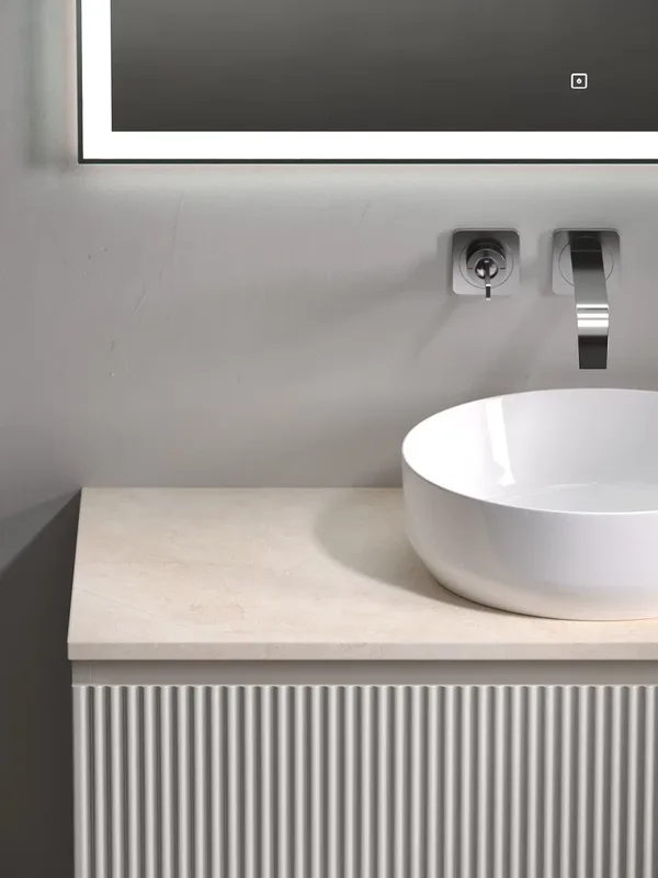 Тумба с раковиной Sancos Snob R 100 см, beige soft, столешница бежевая, раковина CN6022 Sancos — официальный сайт