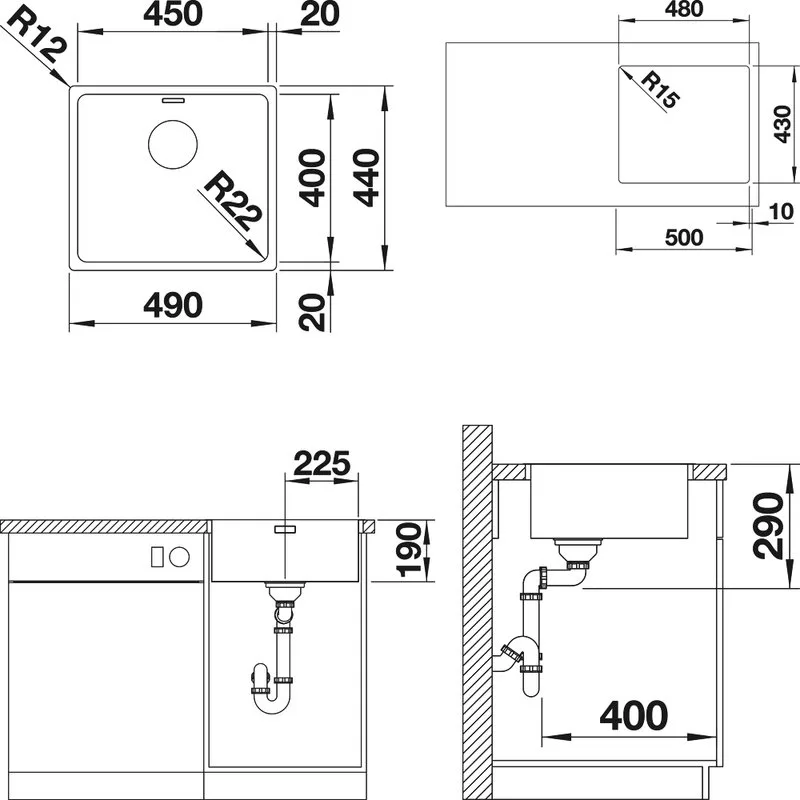Мойка кухонная Blanco Andano 450-IF Sancos — официальный сайт