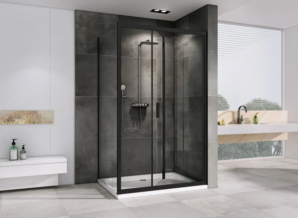 Душевой уголок Abber Sonnenstrand AG07120B-S100B 120x100, профиль черный, стекло прозрачное Sancos — официальный сайт