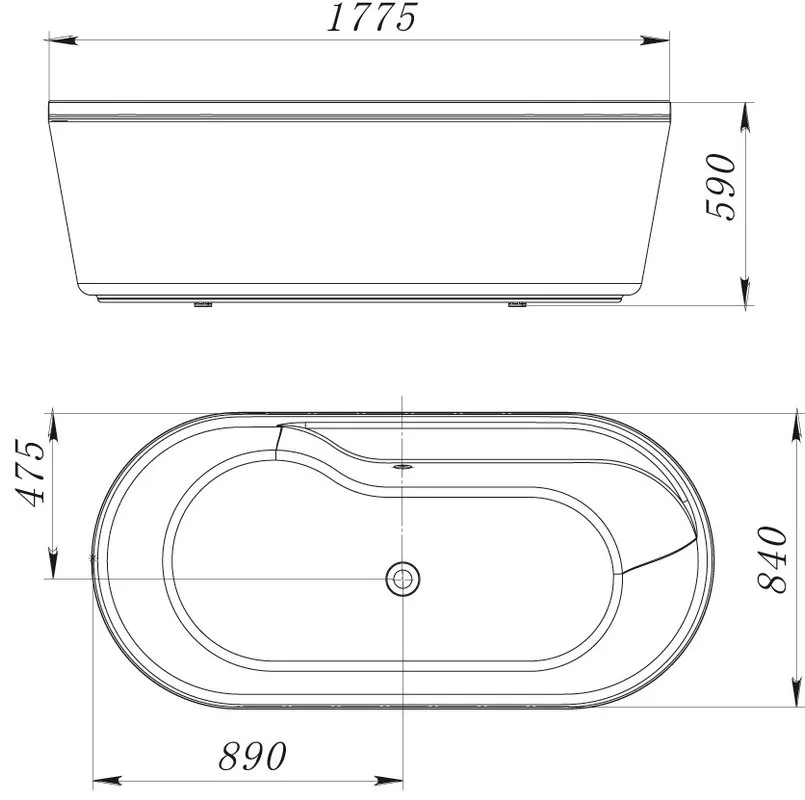 Акриловая ванна BelBagno BB14-K 180x85 см, отдельностоящая, белая, овальная, с каркасом Sancos — официальный сайт