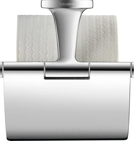 Держатель туалетной бумаги Duravit Starck T 0099401000 хром, с крышкой Sancos — официальный сайт