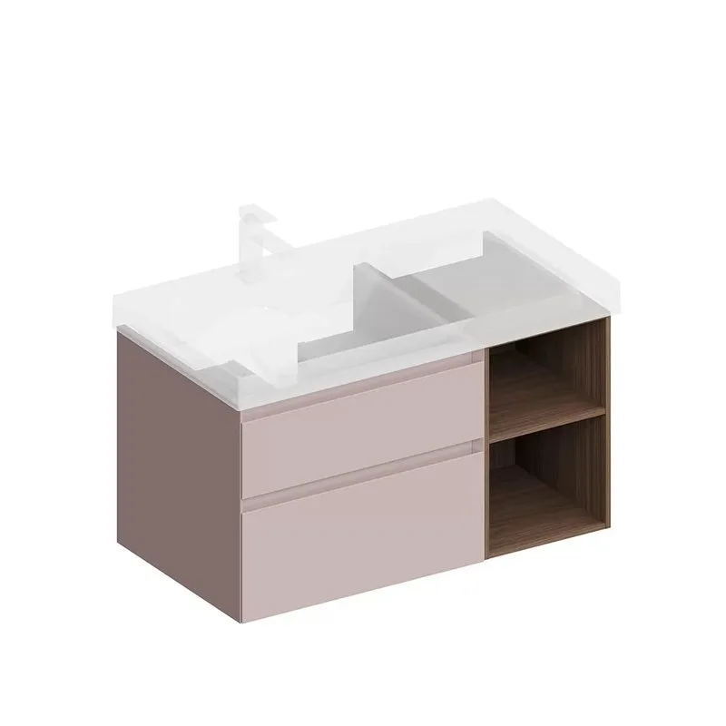 Тумба под раковину без столешницы KERAMA MARAZZI Cubo 90, левая подвесная, с ящиками и полкой, мальв Sancos — официальный сайт