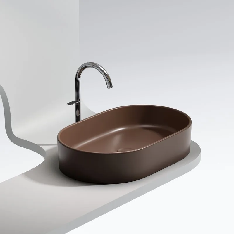 Накладная раковина Ceramicanova Element CN6048MDB темно-коричневая матовая Sancos — официальный сайт